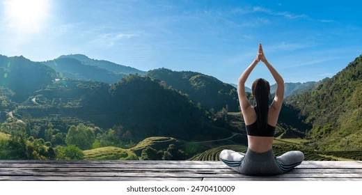 Private yoga session with mountain view at Zoe Villa Bandung